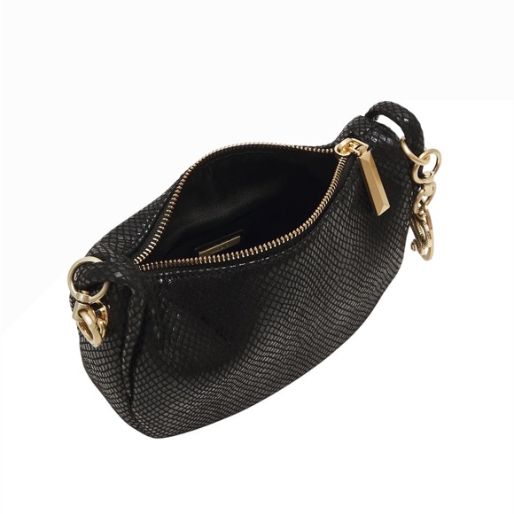 Aldo Pythonnx Faux Leather Black Snakeskin Crossbody + Handbag NWT - Picture 4 of 7